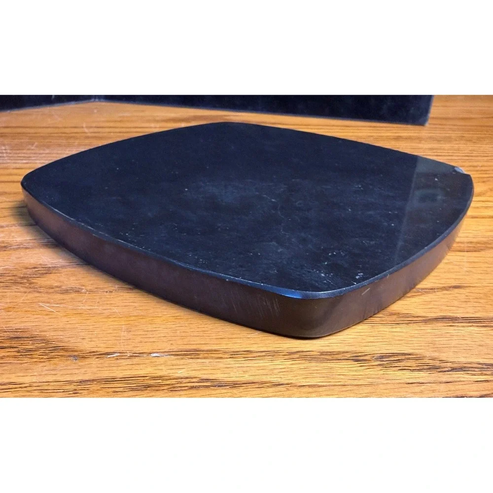 Lenox Metal and Stone Square Serving Tray Trivet: Two Piece Set, Silver/Black